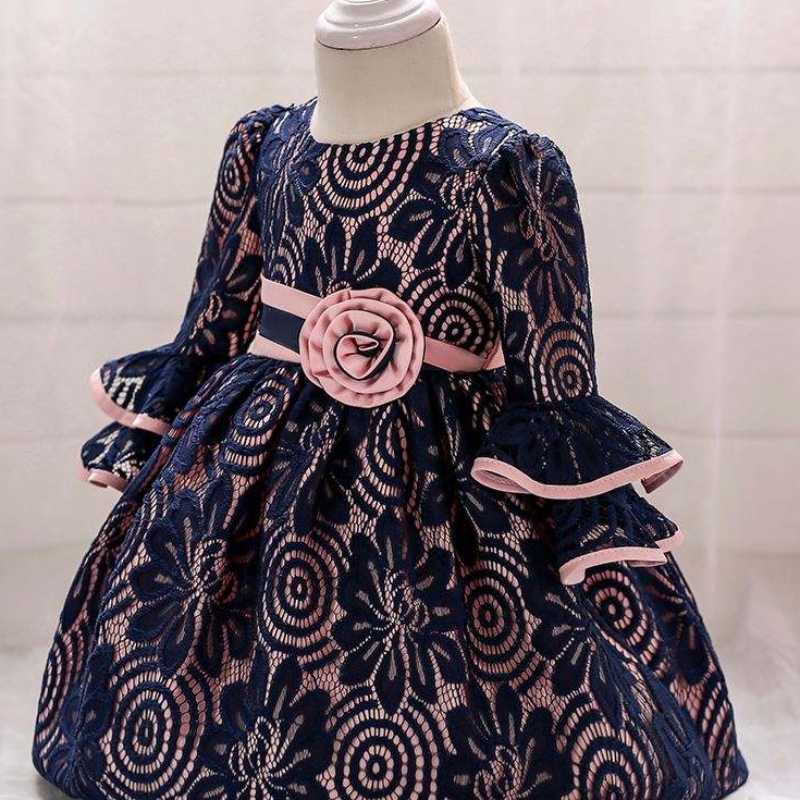 Baige seneste børn kjole designs pige fest frock børnnyfødt tøj l1858xz