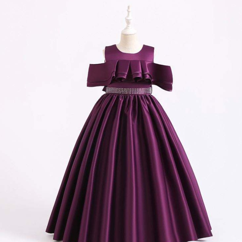 Baige Boutique New Girl Party kjoler off-skulder Long Flower Evening Party Ball Gown 2058
