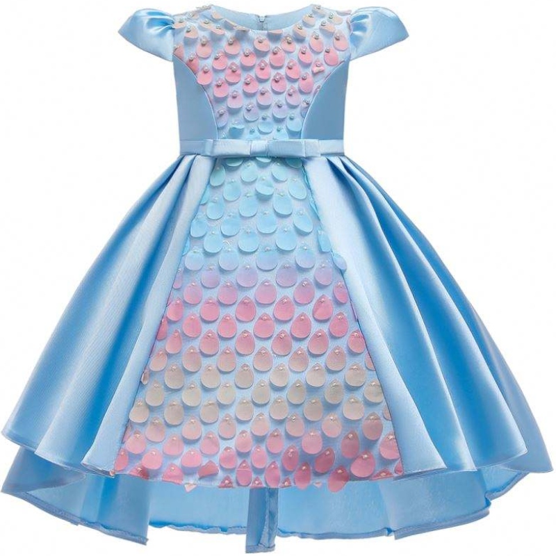 Baigenye design Kids Sequined Bow Girl Frock Girls Party kjoler Smuk prinsesse kjole