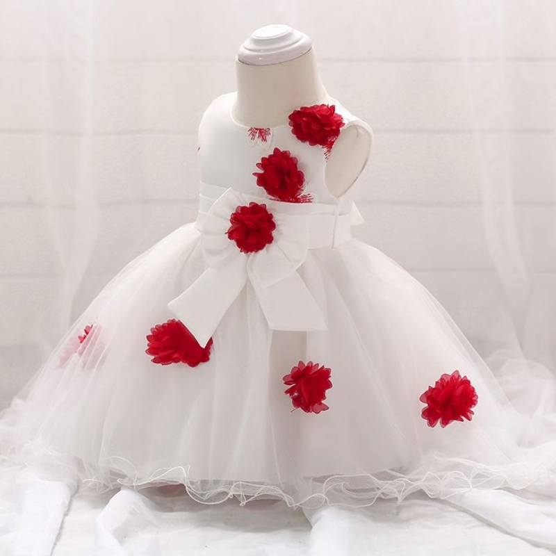 Nyt design lille babytøj engros baby kjole billeder første communion Fødselsdagsfest fancy kjole t1866xz