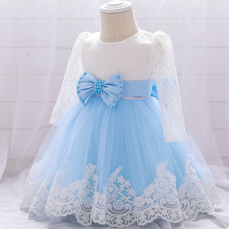 Baige lille miss fancy frocknyfødt baby blomsterpiger kjole fødselsdagsfest kjole til baby pige l1940xz