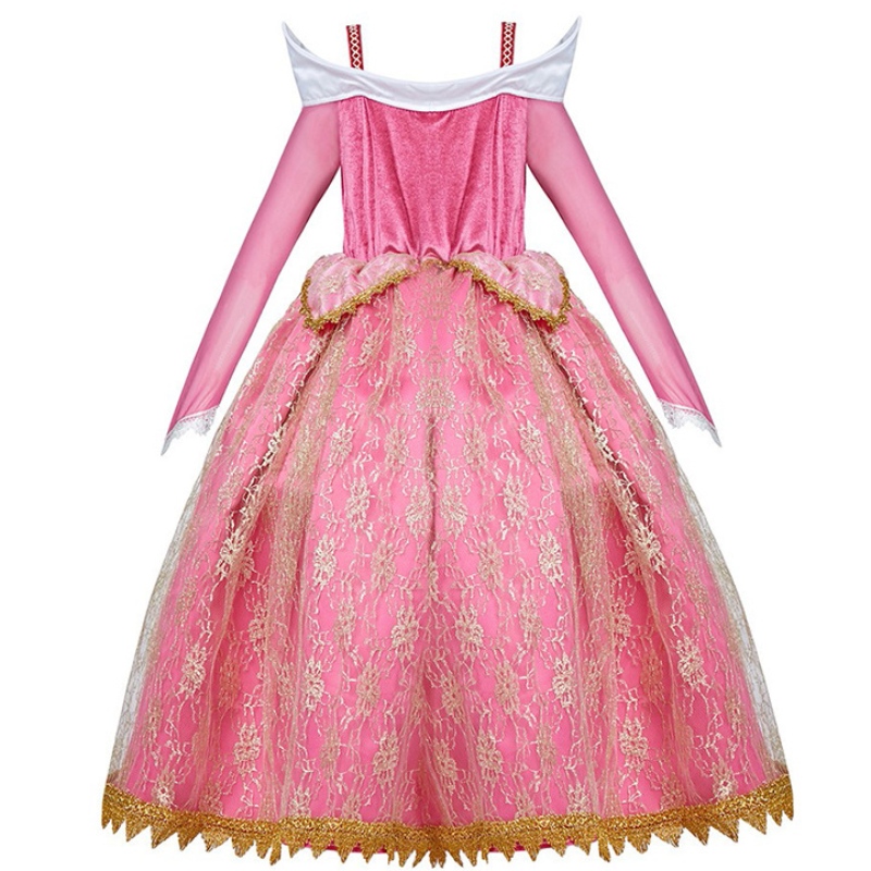 Piger deluxe sovende skønhed prinsesse kostume langærmet pageant fest kjole børn fancy dress up frocks 3-10t