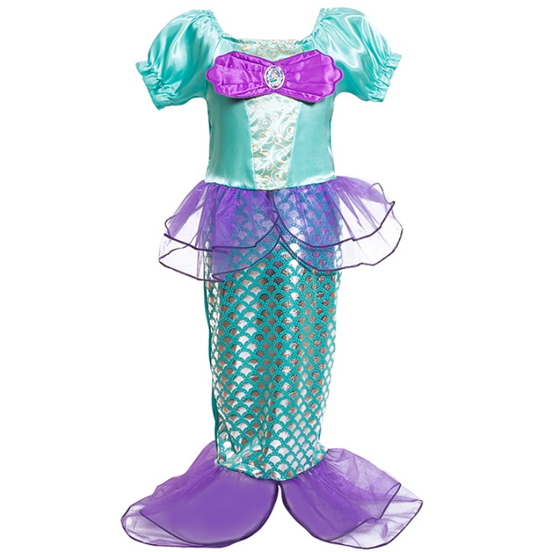 Pige lille havfrue prinsesse fancy kjole op kostume børn sommer kjoler børn halloween fødselsdag fest tøj tøj