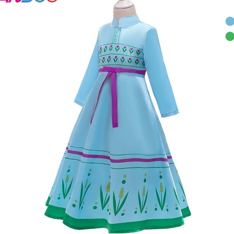 Ansso Anna Elsa Princess kostumer til børn Halloween Christmas Party Cosplay Snow Queen fancy kjoler piger snefnug prom kjole
