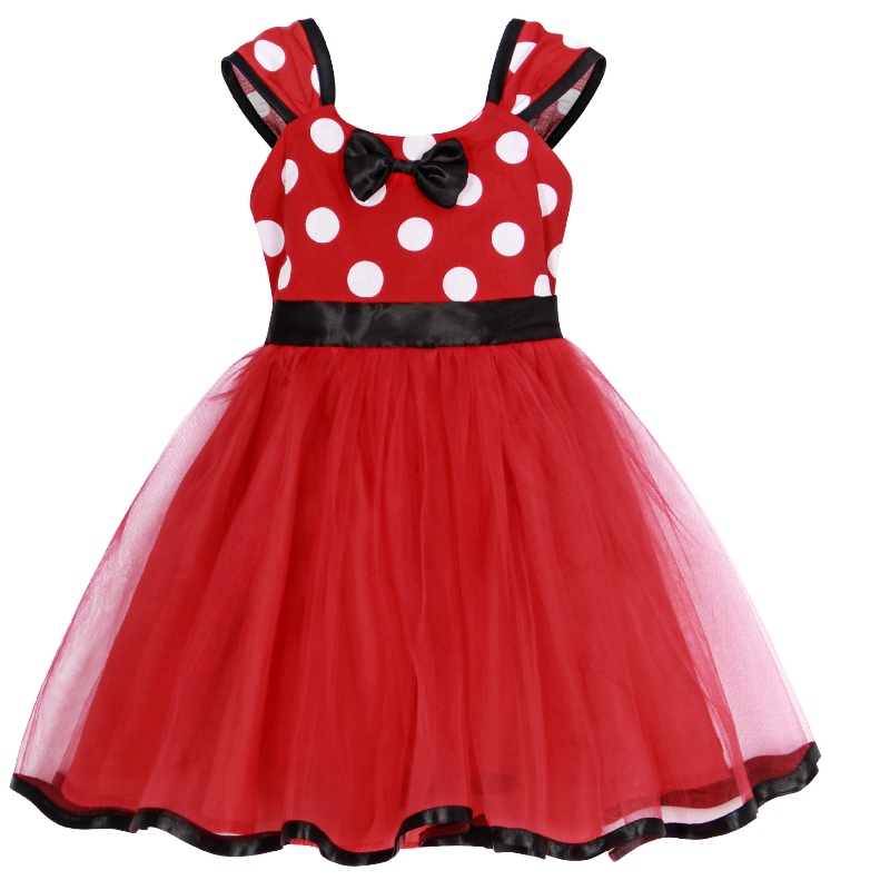 Baby pige polka dot fancy kjole fødselsdagsfest tyl blonder prinsesse kjole med hårbånd til børns fest