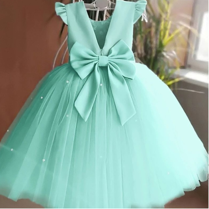Rød julekjole til piger bue småbørn 1. fødselsdagsfest kjole elegant prinsesse jul tutu baby pige bryllup prom kjoler