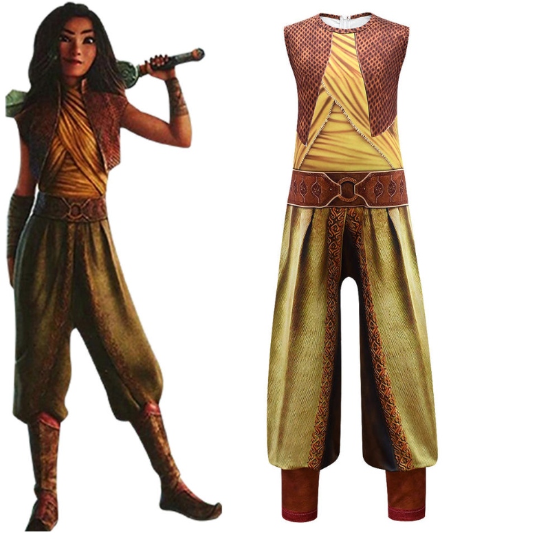 Raya og den sidste Dragon -kostume til piger og voksen Halloween Carnival Clothing Kids Cosplay Party Raya Dress Up