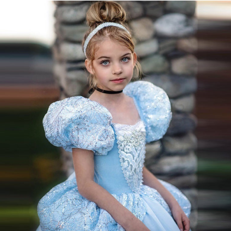Sne hvide piger prinsesse kostume til børn karneval fest børne tøj piger cosplay kjole op kappe