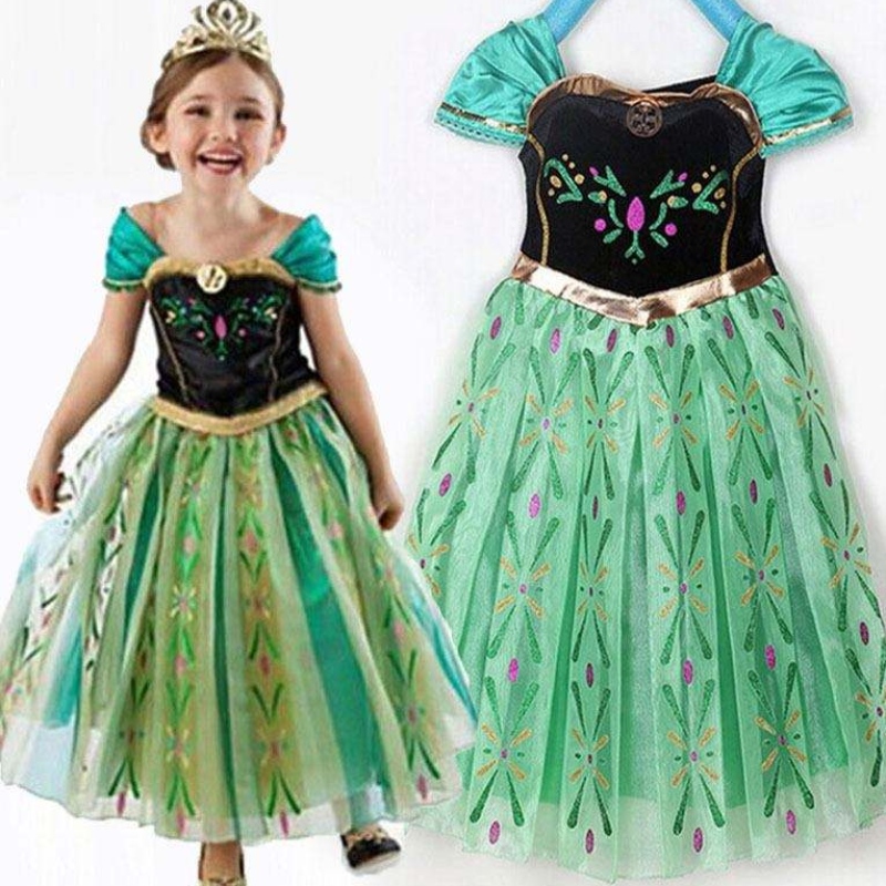 Baige hot salg kjole fancy baby frocks elsa kostume piger cosplay kostume fest kjole til børn 3-8 år