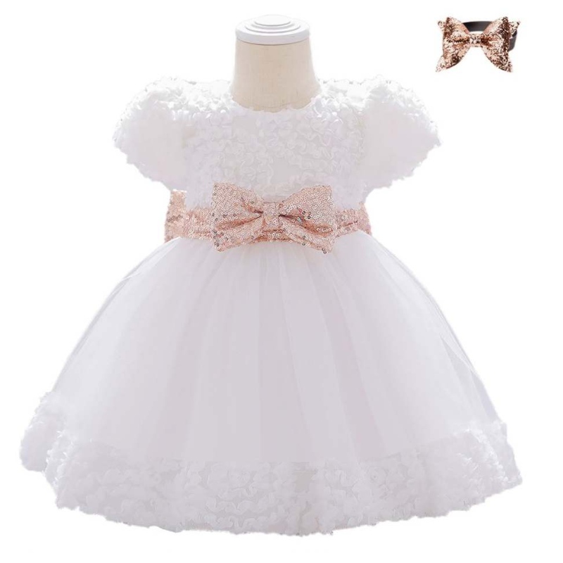 Baige beklædning piger fest kjole baby frock design prinsesse fødselsdag pige kjoler