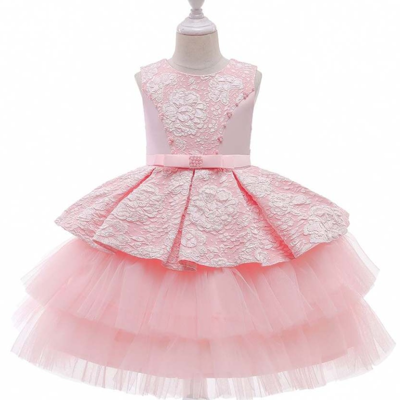 Baige baby piger fest prom tøj blomster piger prinsesse bryllup kjole aften kjoler