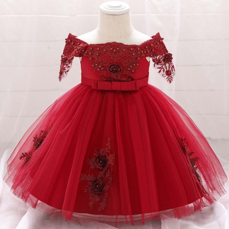 Baige Boutique Summer Kids tøj Toddler Baby Girl Lace Birthday Party Dress L5057XZ