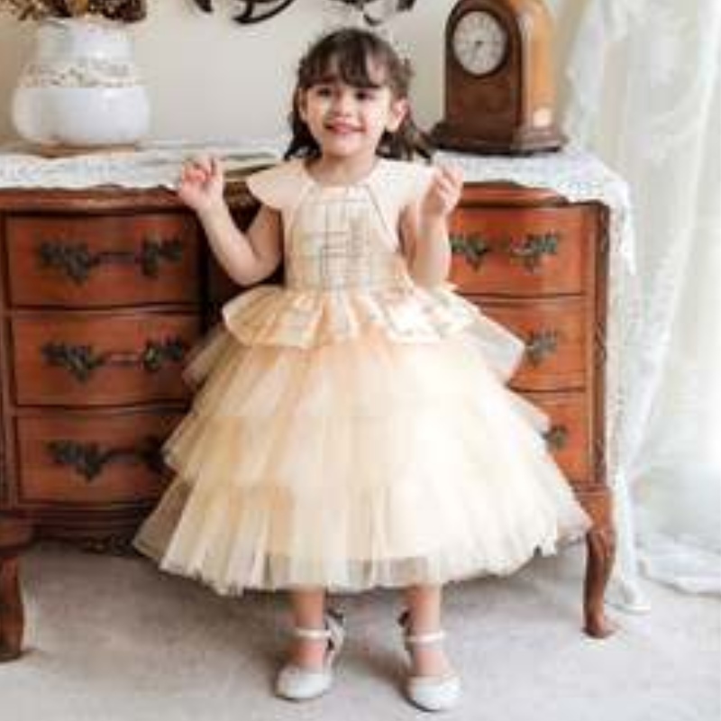 Baige engros prinsesse sequin kjole piger \\\\ \'fødselsdagsfest unikke kostume fancy baby kjoler
