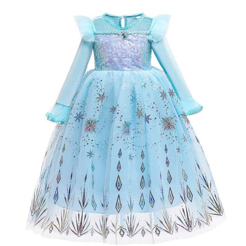 Baige Halloween -kostume til børnepiger \\\\ \'prinsesse kjoler julekarneval Anna Elsa cosplay kjole børnebørn fest tøj
