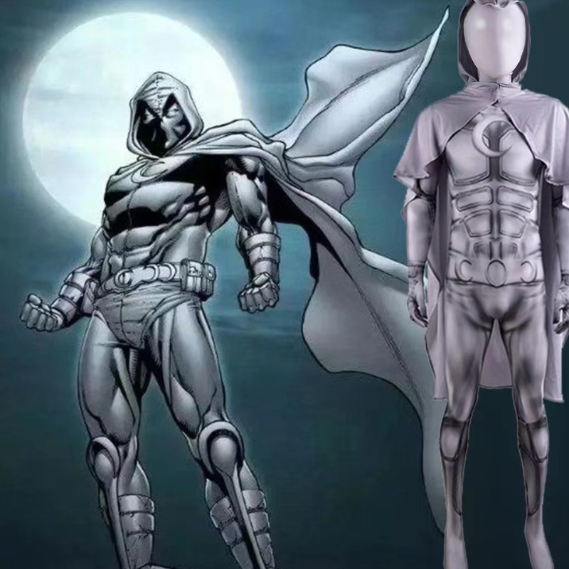 Superhero Moon Knight -kostume Marc Spector Movie Cosplay Halloween Jumpsuit Bodysuit til børn og mænd