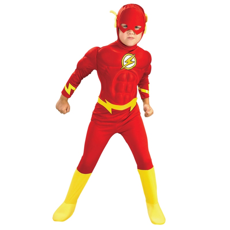 Dreng flash muskel superhelt fancy kjole børn fantasy tegneserie film karneval fest halloween cosplay kostumer