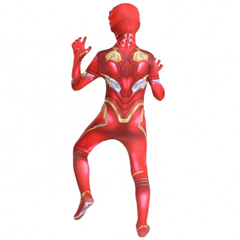 Nye forældre-børn 3D Print Muskel Armor Design Iron Suits With Face Mask til Kids Halloween Movie Children \'s kostumer