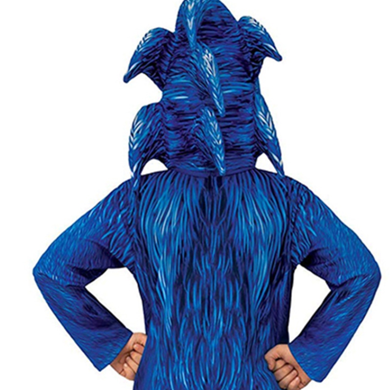 Halloween festspil cosplay børn blå sonisk jumpsuit tegneserie sonisk pindsvin kostume