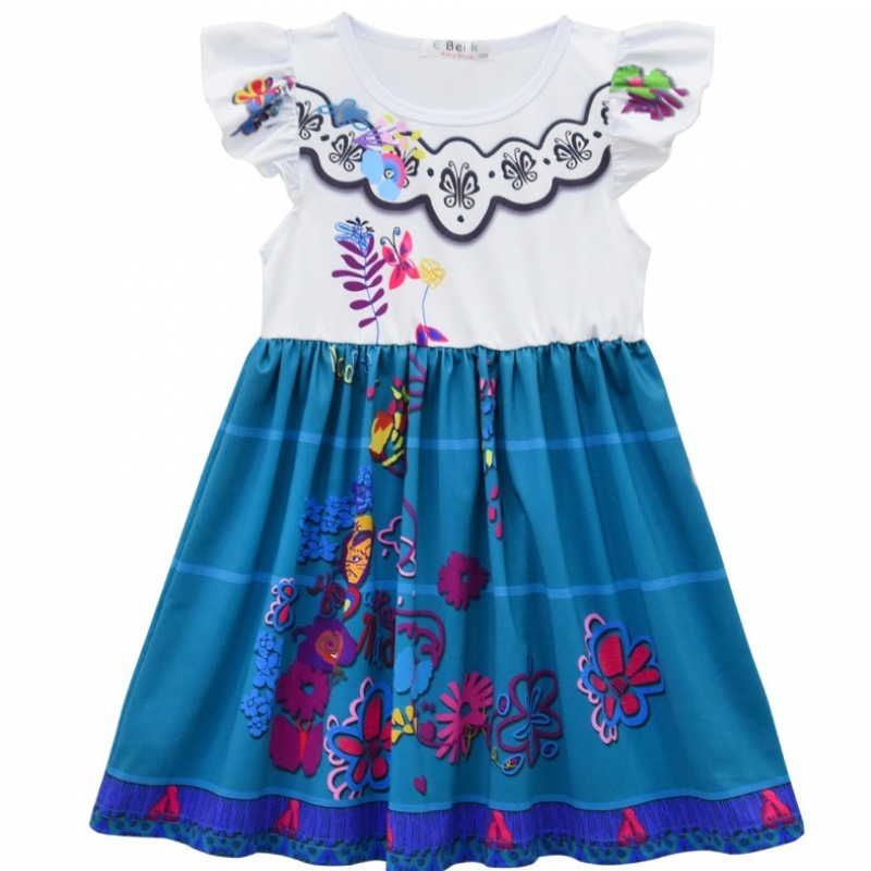 Mirabel cosplay kostume børne børn fancy karneval halloween prinsesse kjole encanto madrigal kjole