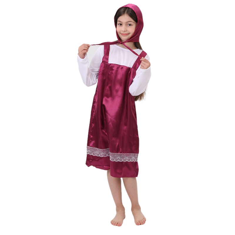 Børn fancy eventyr karakter cosplay masa kostume rød ridning hætte kostumer