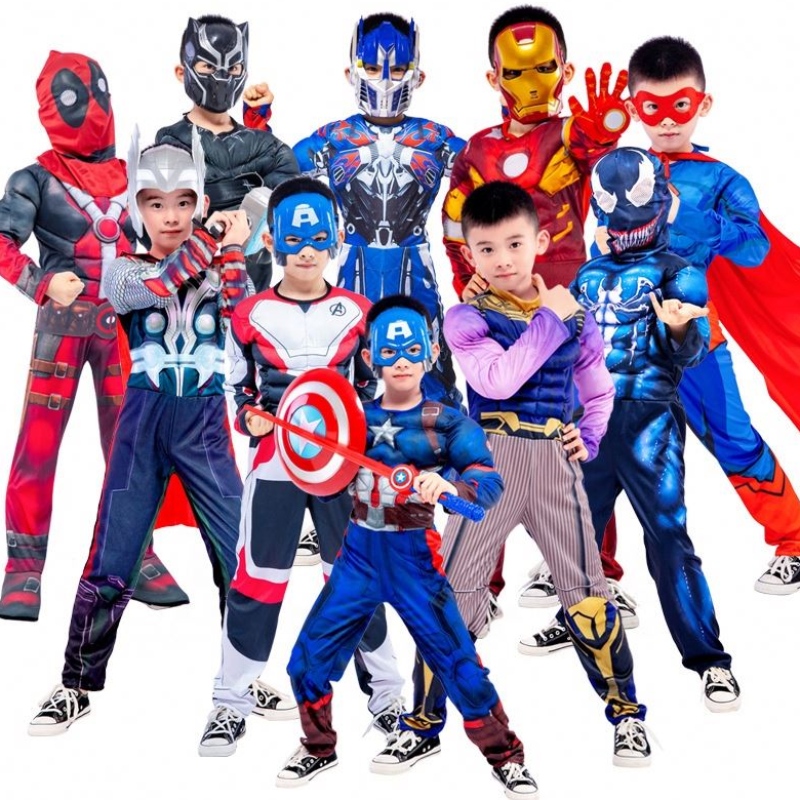 Hotnyt tv&movie kostumer superhelt cosplay børns kostumer spider-mand muskel kostumer