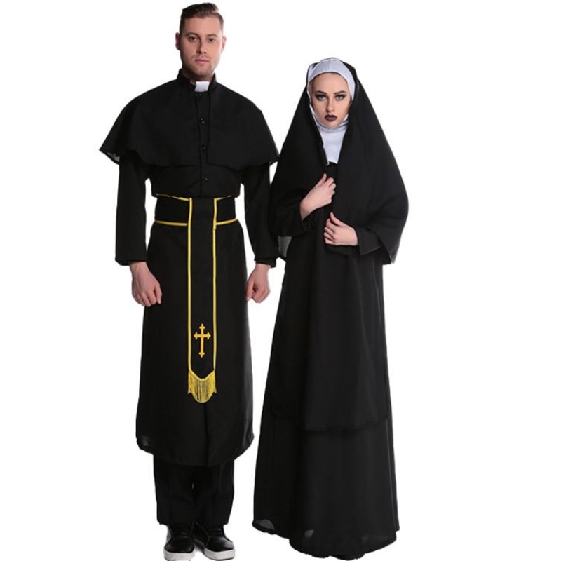 Halloween kostume voksen Jesus Kristus mandlige missionær gejstlige kjole Maria Priest Nun Robes Cosplay kostume