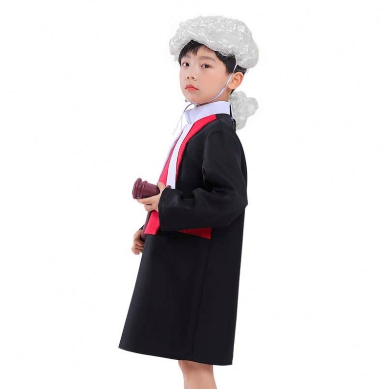 Halloween Kids Performance Cosplay Coats Børnehave Besættelsesdommer Stage Party Dress Children Advokat kostume HCBC-007