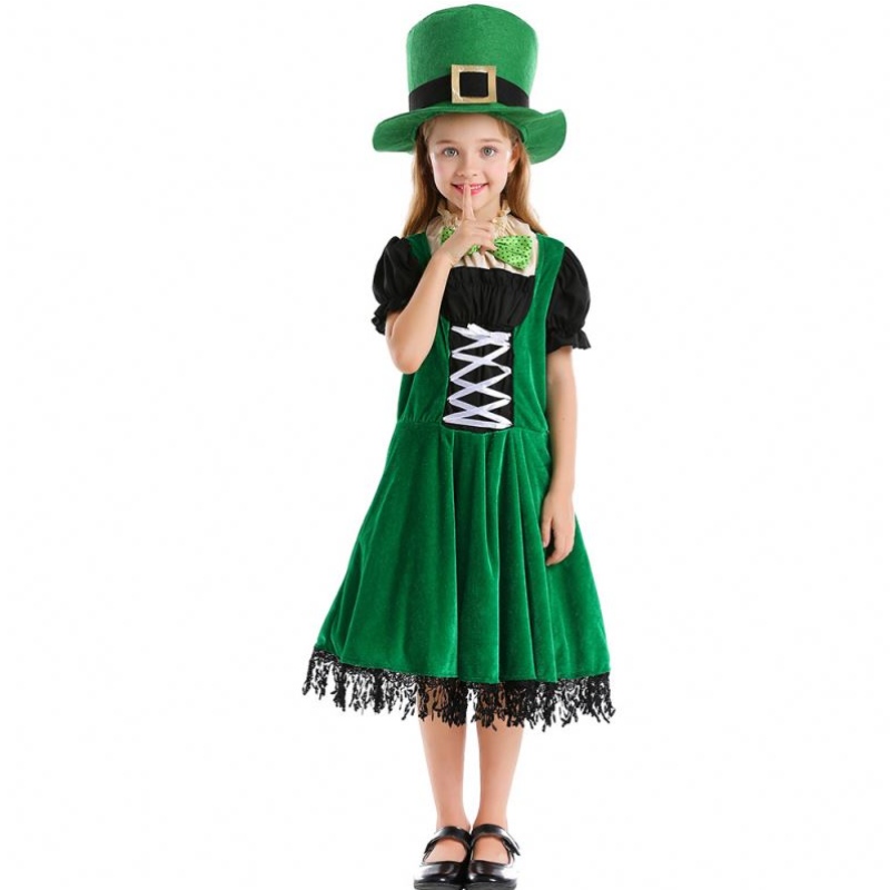 Elfbørn i høj kvalitet cosplay fancy fest kjole karneval leprechaun St. Patrick \\\\ \'s dag Halloween cosplay kostume