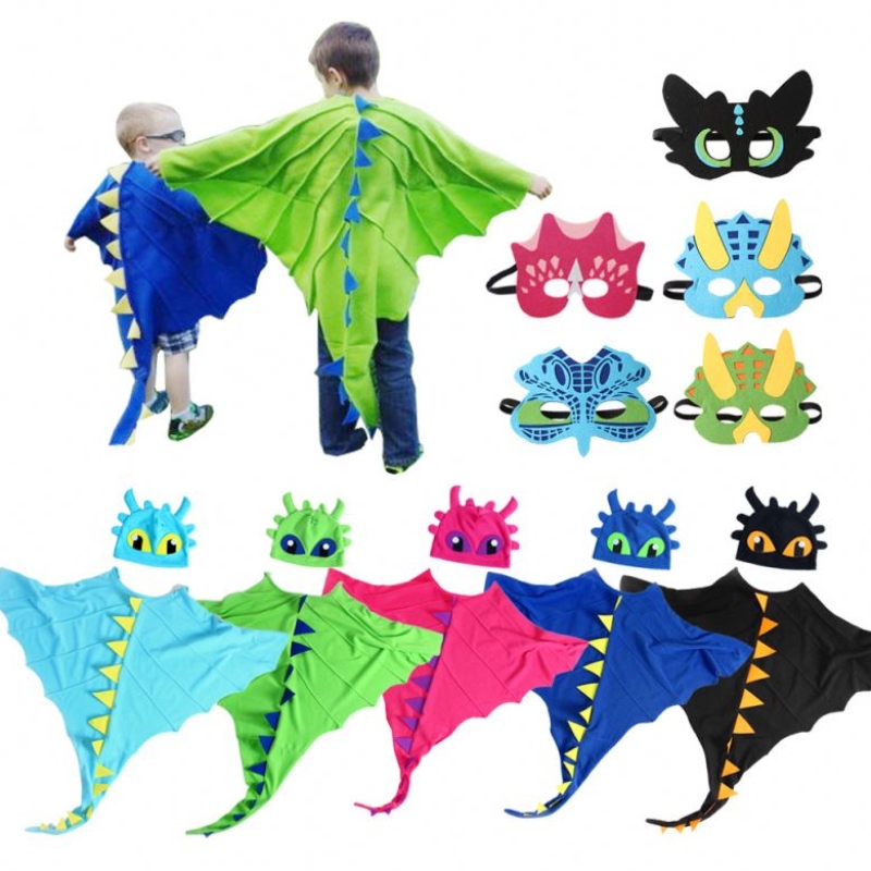 Dragon kostume kappe med hat tandløs Dragon Cape anime cosplay kostumer dinosaur kostume
