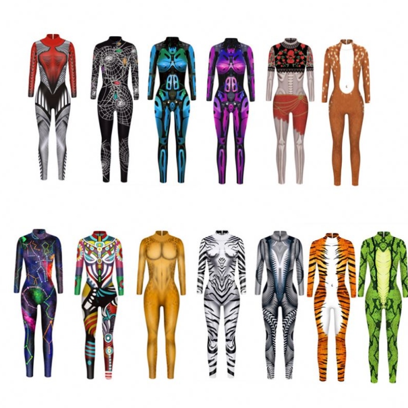 Halloween bodysuit robot punk jumpsuit catsuit sexede kvinder cosplay kostumer