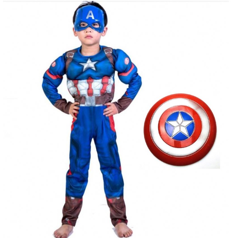 Dreng superhelt børn muskel kaptajn kostume barn cosplay super halloween kostumer til børn drenge piger