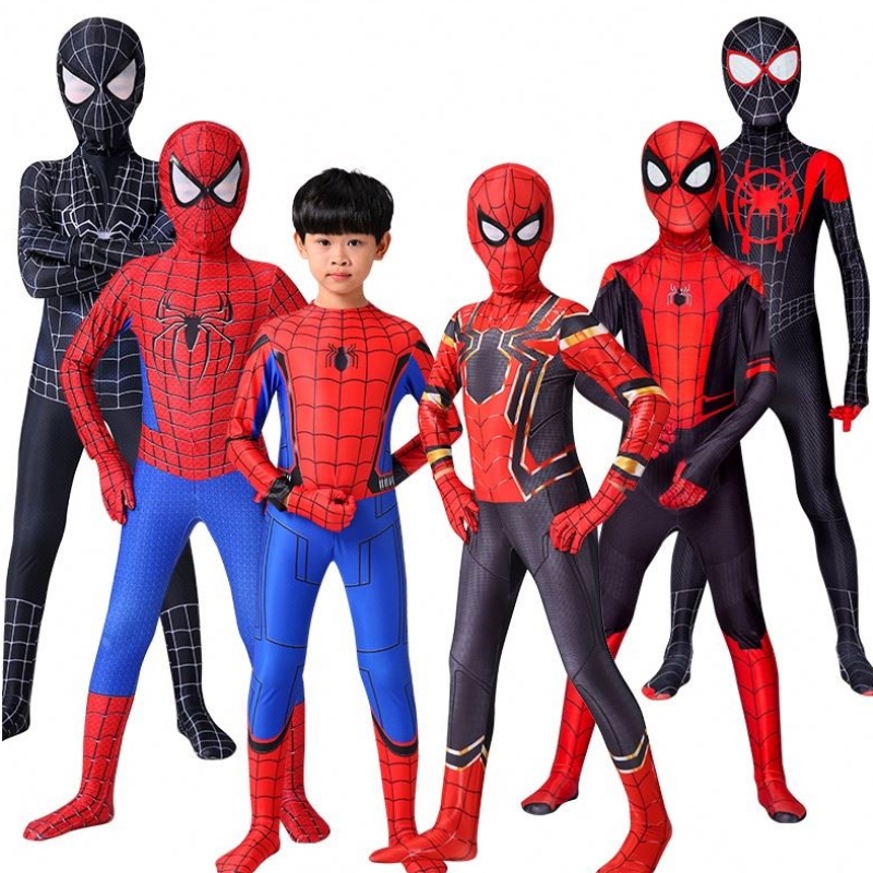 Iron Spider Cosplay Fantastiske Spiderman Miles Halloween -kostume Peter Parker Zentai Suit Superhero Bodysuit for børn voksen