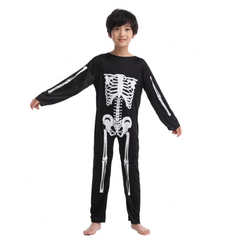 Kostume børn halloween zombie kostume cosplay skræmmende skelet kranium kostume jumpsuit fulde sæt karneval fest tøj