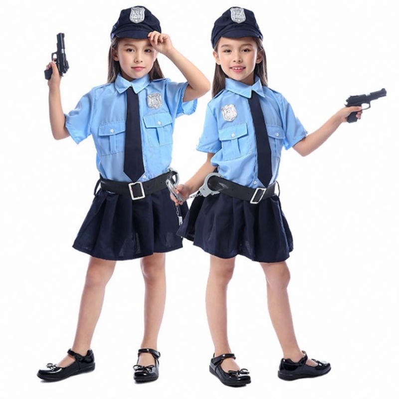 Piger halloween cop officer kostume børn barn rollespil cosplay mand uniform fest fancy kjole