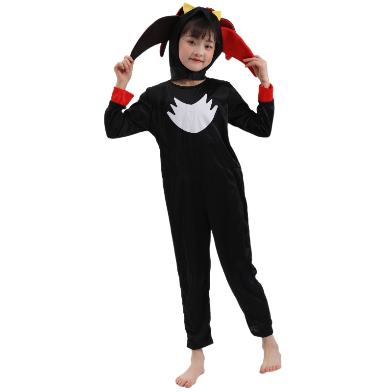 Hot Selling Supersonic Kid Super Black Sonic Black Shadow Charter kostume til Halloween