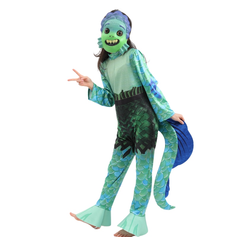 Ny stil børnefilm Sea Monster Cosplay Jumpsuit Boys Luca Halloween kostumer til børn